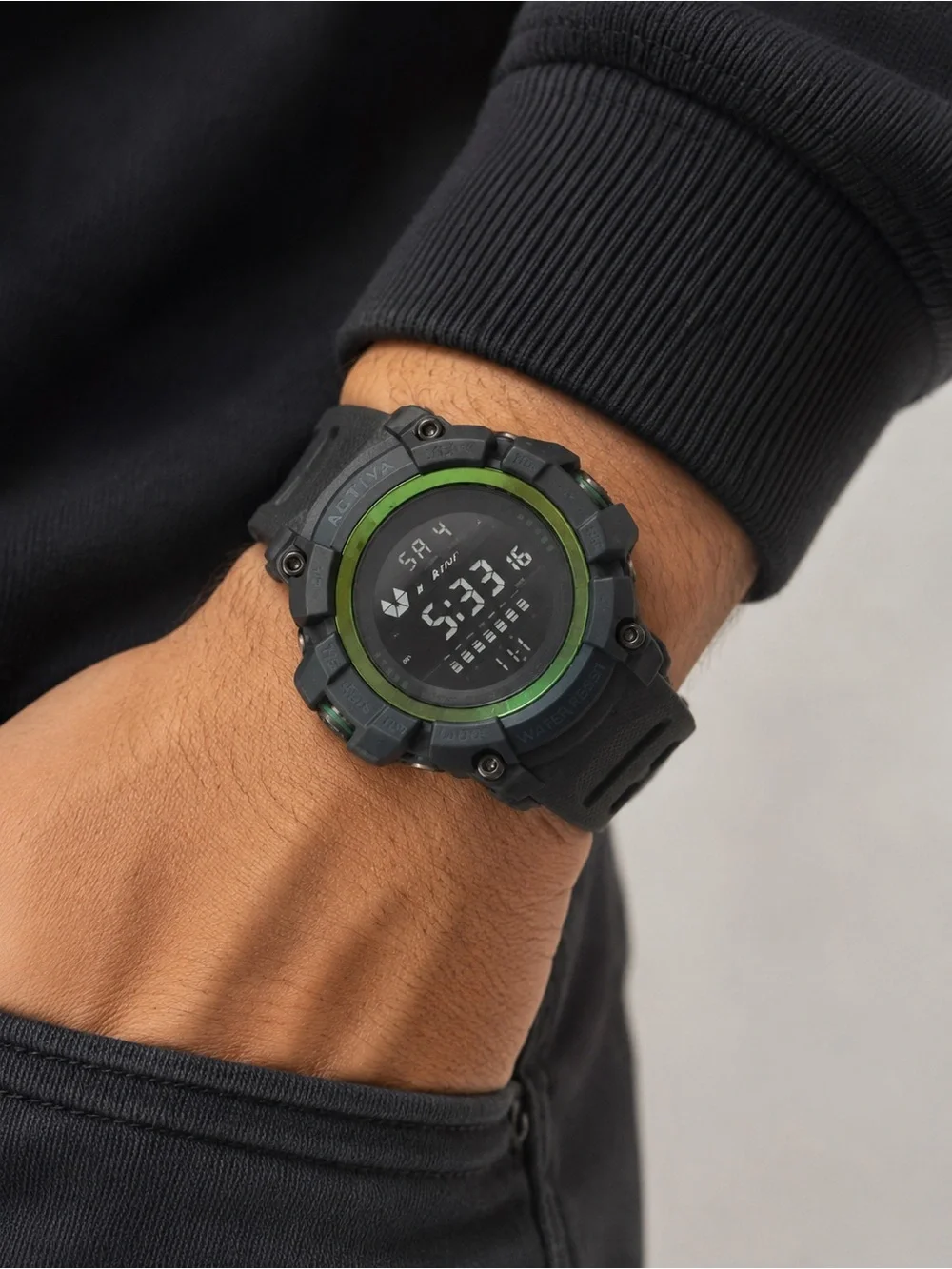 Activa X Invicta ACW8020-014 Men’s Digital Watch 56mm Black Green NWT